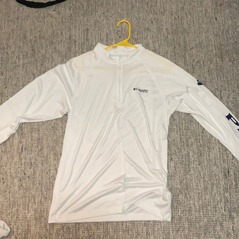 Columbia PFG , light pullover quarter zip, White